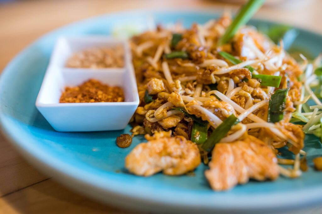 Delicious thai cuisine pad thai